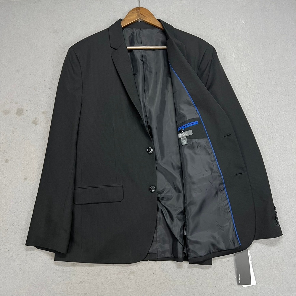 NEW Kenneth Cole Reaction Mens Blazer Jacket XL Black 2 Button Sport Coat